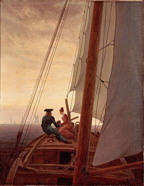 On a Sailing Ship, Caspar David Friedrich